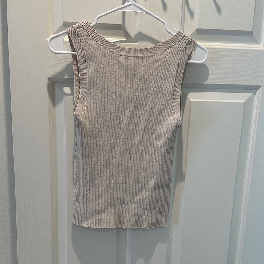 H&M Ribbed Knit Tank Top - Cream - Picture 3 of 3